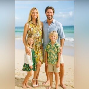 Emma & Michele retro 70’s floral print dress w/tie front, sleeveless, buttoned💛